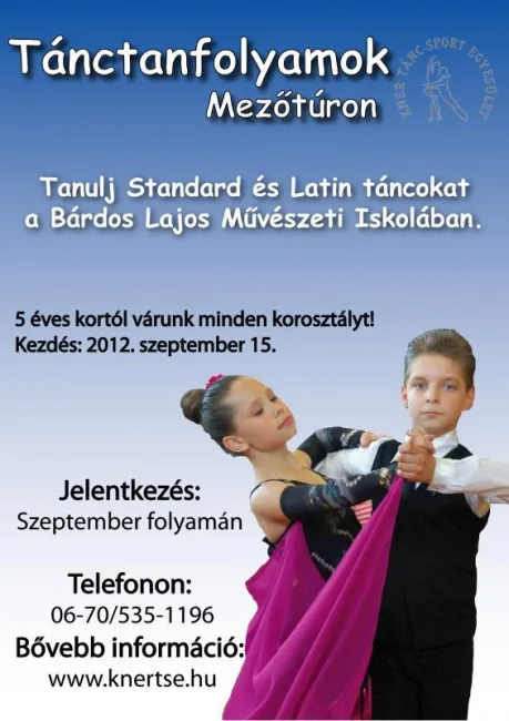 Már csak egy hétig lehet jelentkezni Mezőtúron társastánc szakra!